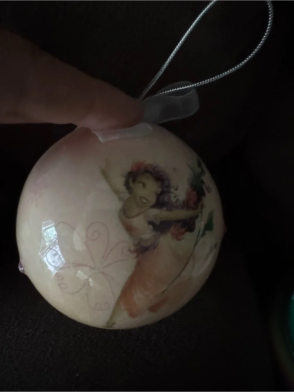Disney Pastel Pink and Yellow Floral Character Holiday Ornament Set